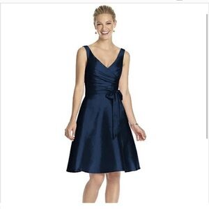 Alfred Sung Cocktail Dress Blue Midnight size 12
